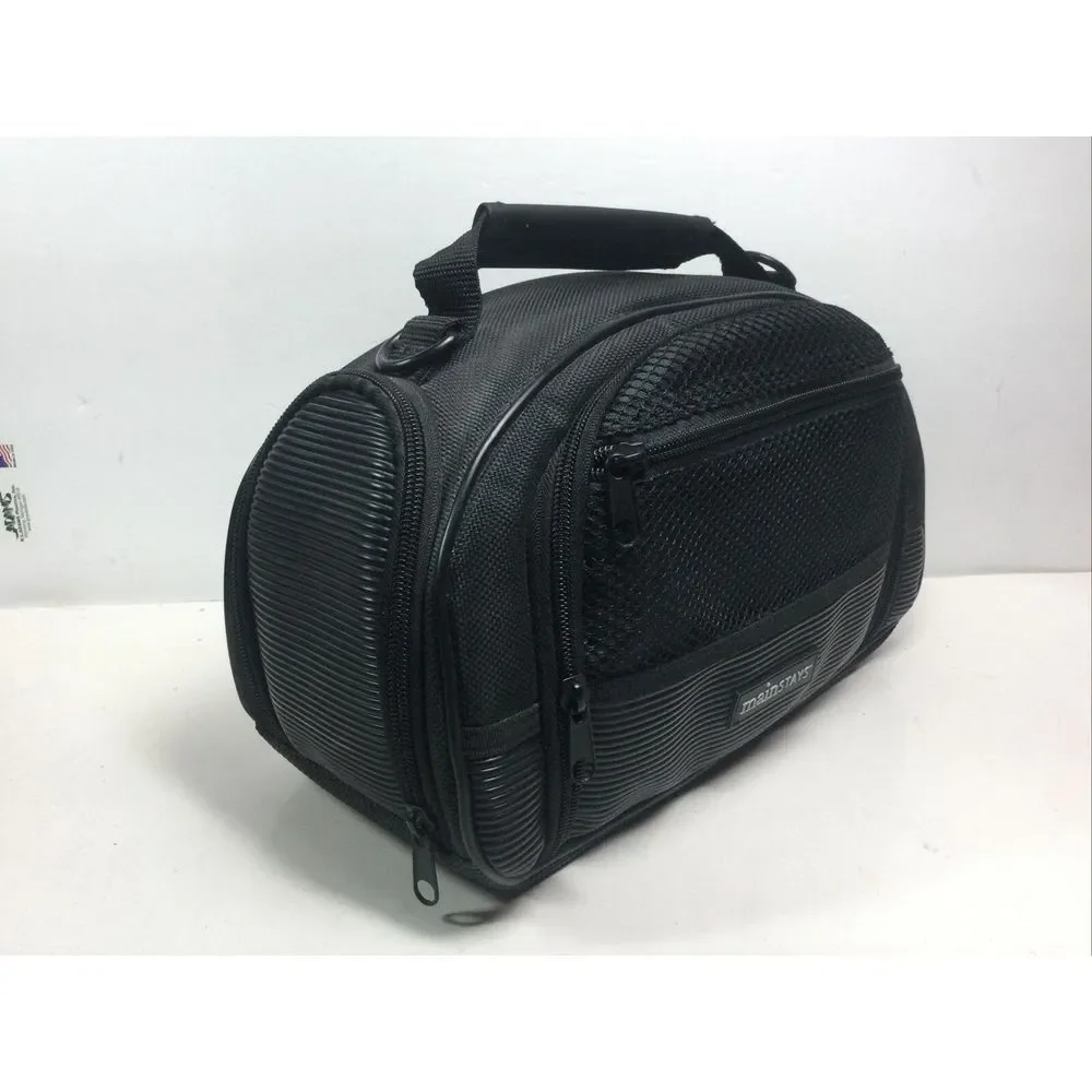 Mainstays Generic‎ Black Nylon Camera Bag 3 Outside Pockets No Shoulder Strap
